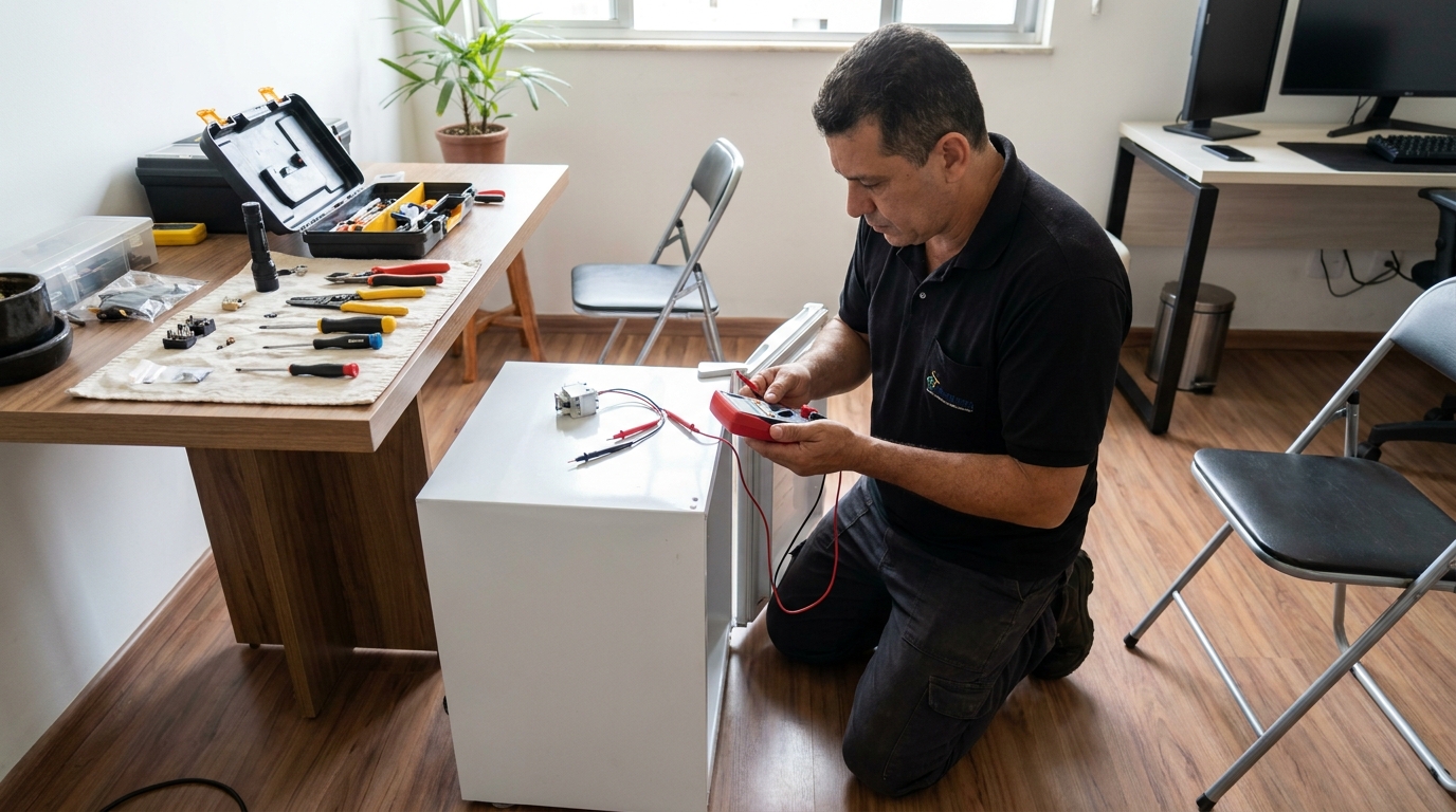 Reparo da placa eletrônica de frigobar em Mathias Velho, Canoas‑RS