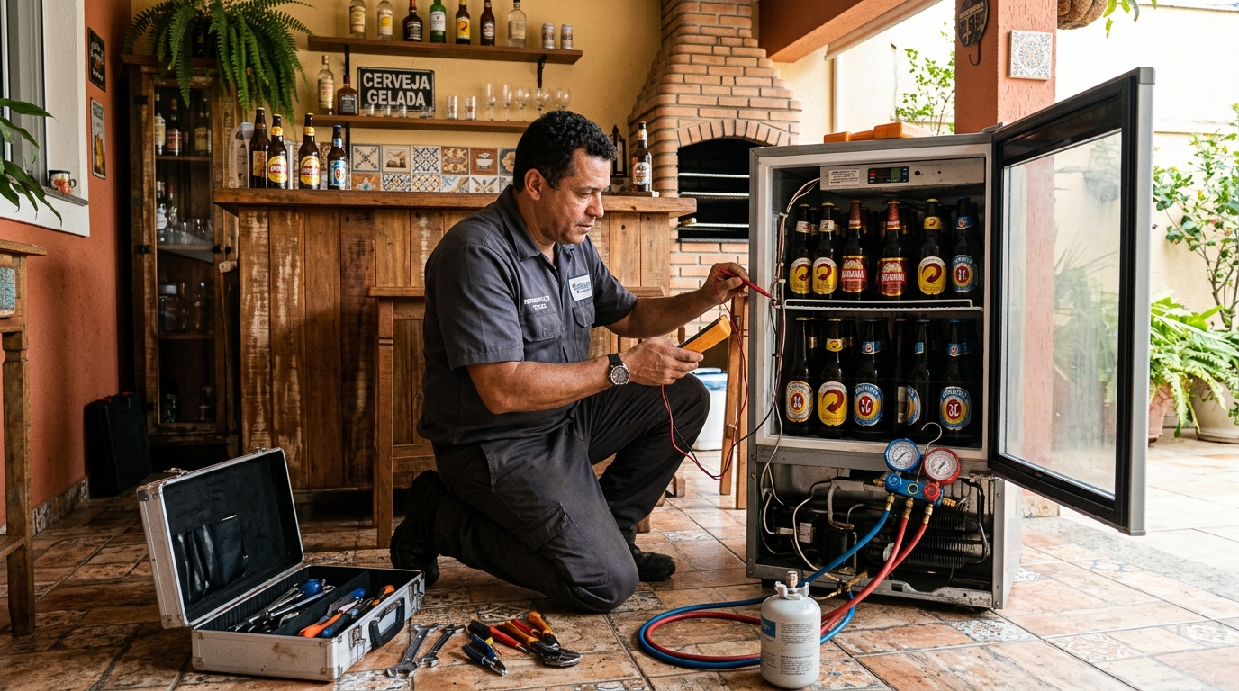 Aplicação de gás refrigerante em cervejeira atendida no Centro, Canoas‑RS